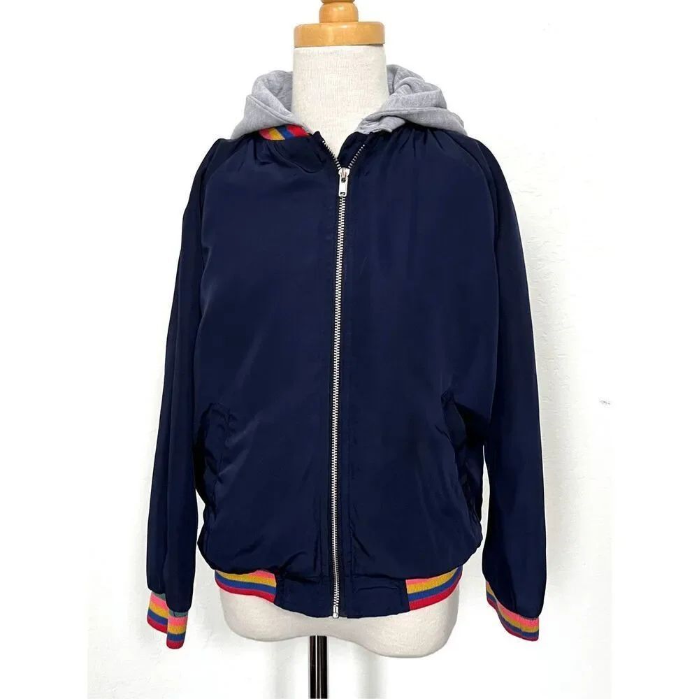 COTTON ON KIDS Girls 7/8 Removable Hood Bomber Jacket Coat
